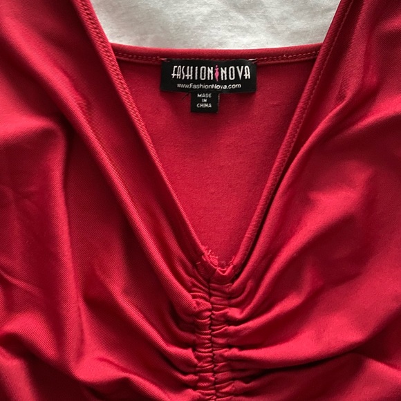 FASHION NOVA RUCHED RED MINI DRESS😍 - Picture 4 of 4